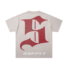 Supply Street Crest Rhinestone Graphic Oversized Tee