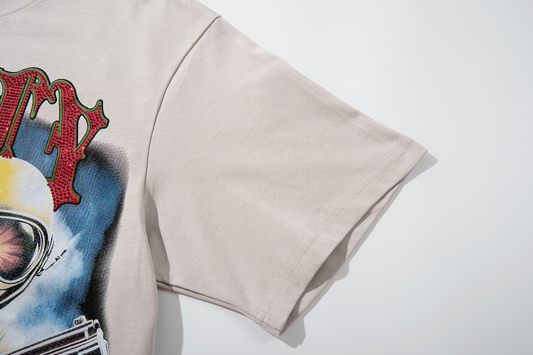 Supply Street Crest Rhinestone Graphic Oversized Tee