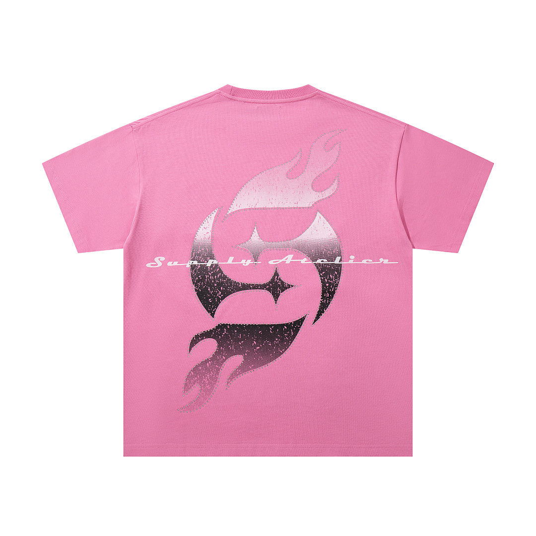 Supply Street Theory Rhinestone Graphic Oversized Tee