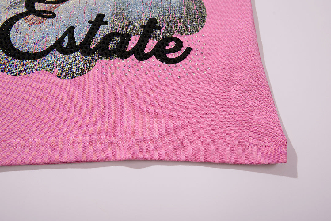 Supply Street Theory Rhinestone Graphic Oversized Tee