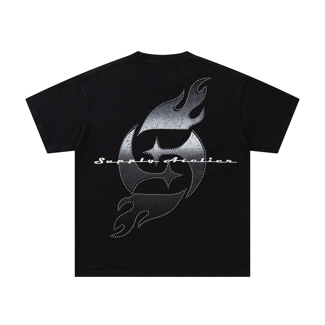 Supply Streetwave Rhinestone Graphic Oversized Tee