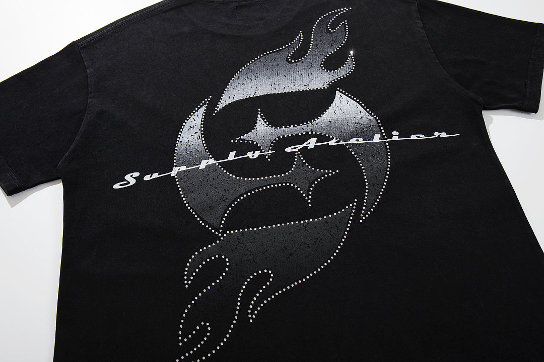 Supply Streetwave Rhinestone Graphic Oversized Tee