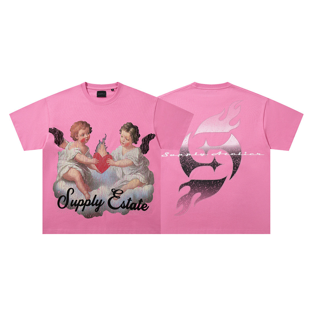 Supply Street Theory Rhinestone Graphic Oversized Tee
