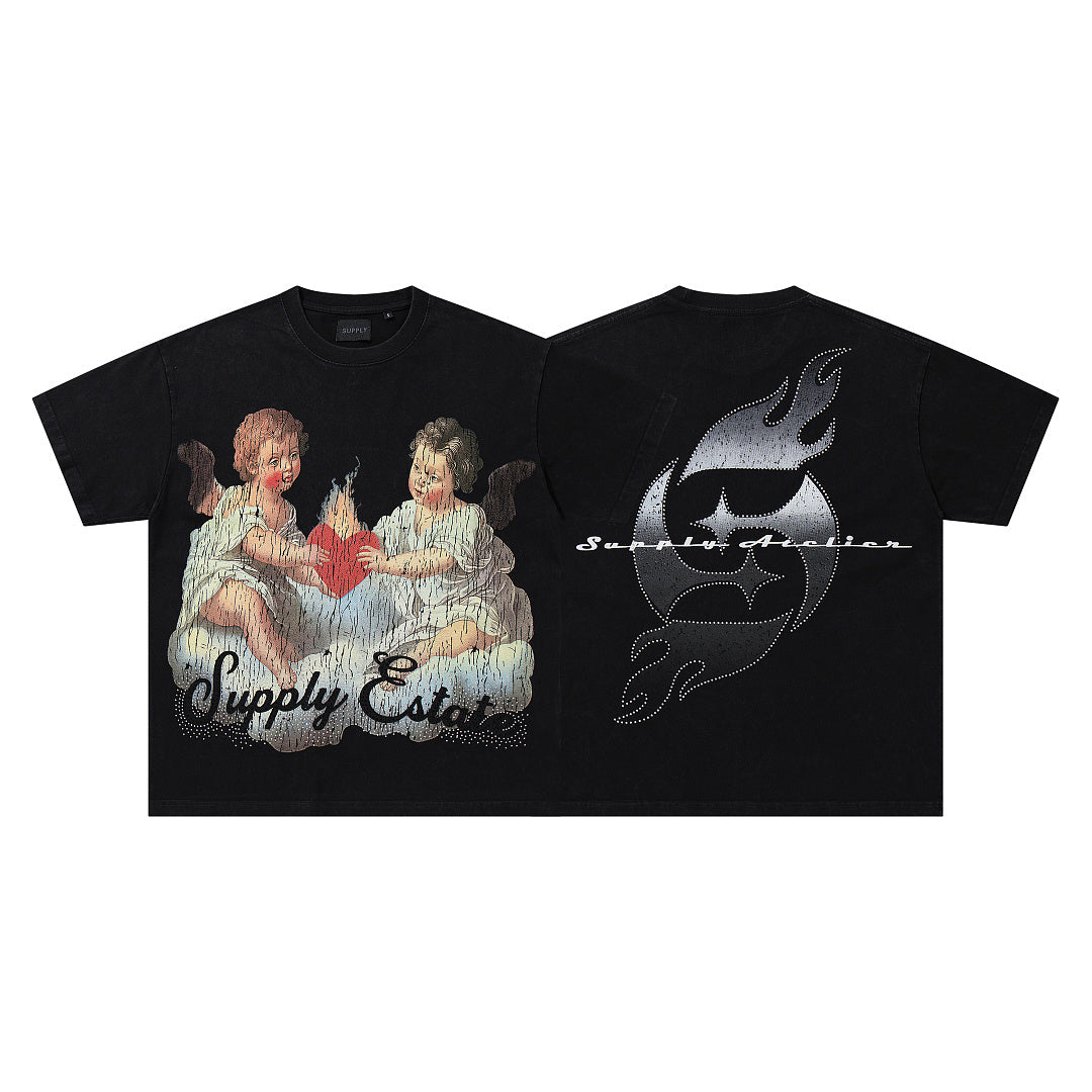 Supply Streetwave Rhinestone Graphic Oversized Tee