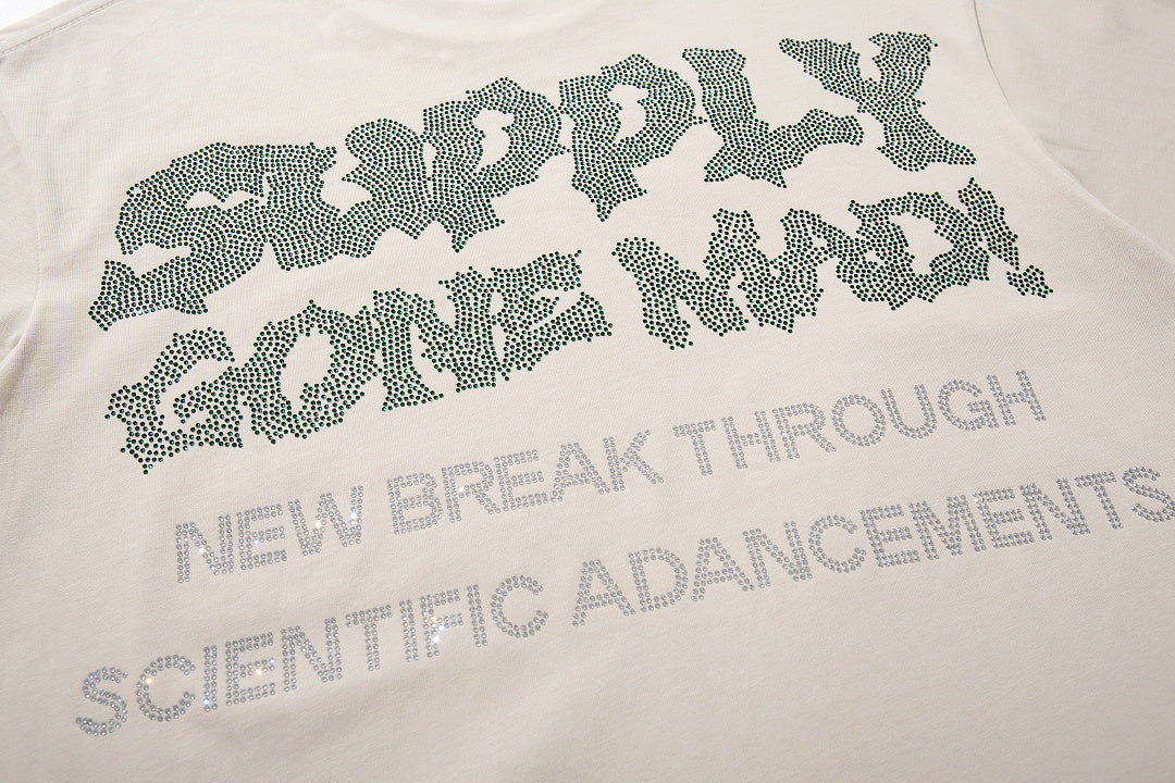 Supply Midnight Code Rhinestone Graphic Oversized Tee