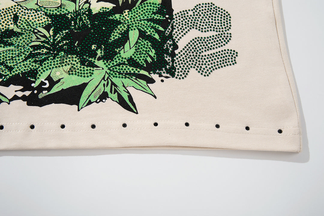 Supply Midnight Code Rhinestone Graphic Oversized Tee