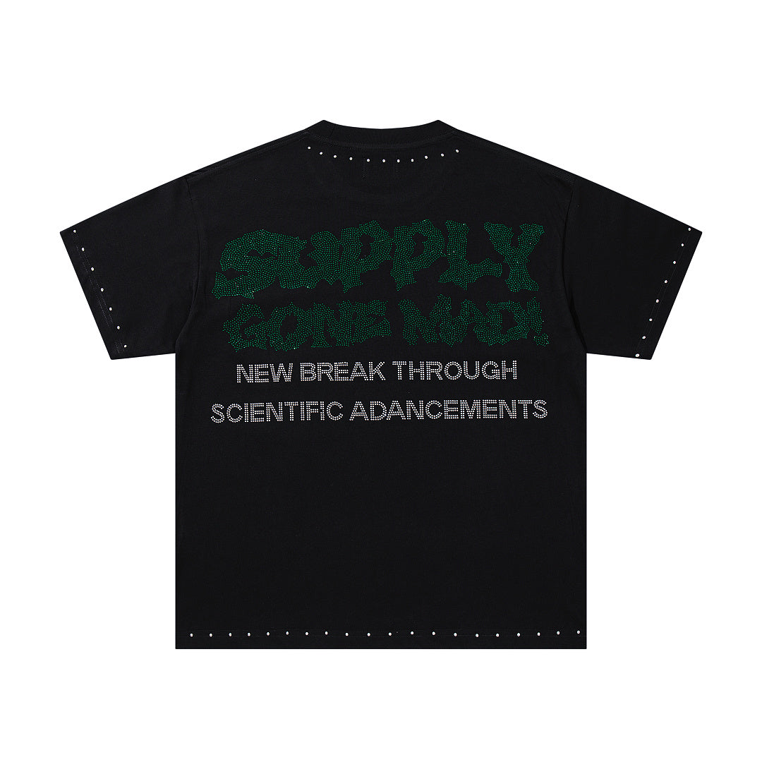 Supply Street Signal Rhinestone Graphic Oversized Tee