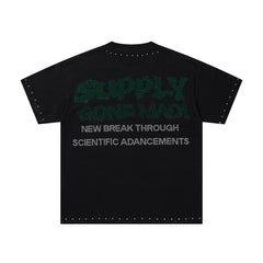 Supply Street Signal Rhinestone Graphic Oversized Tee