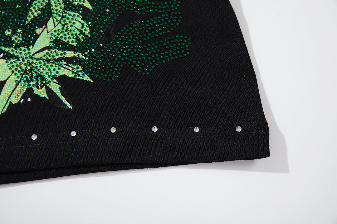 Supply Street Signal Rhinestone Graphic Oversized Tee