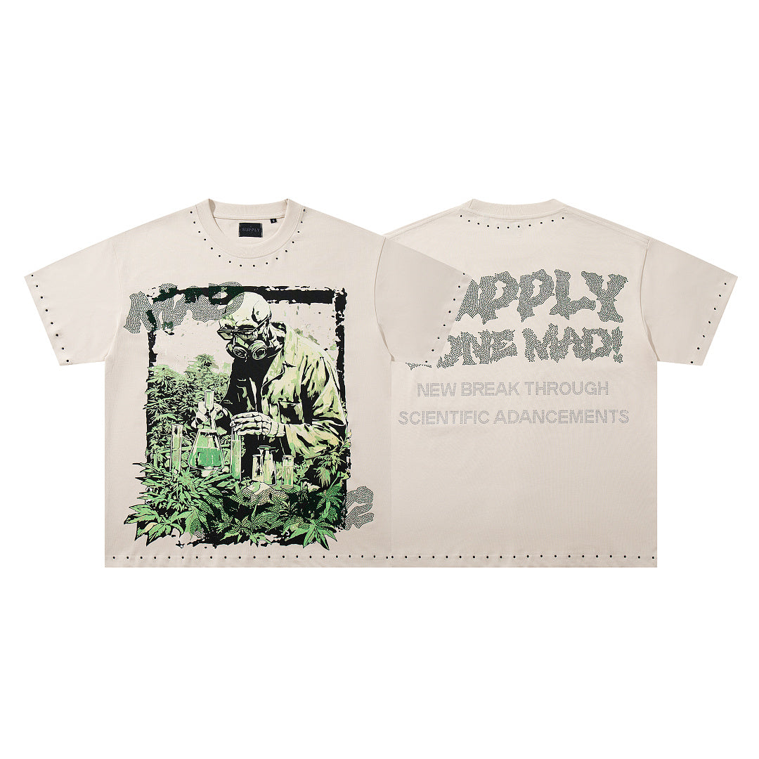Supply Midnight Code Rhinestone Graphic Oversized Tee
