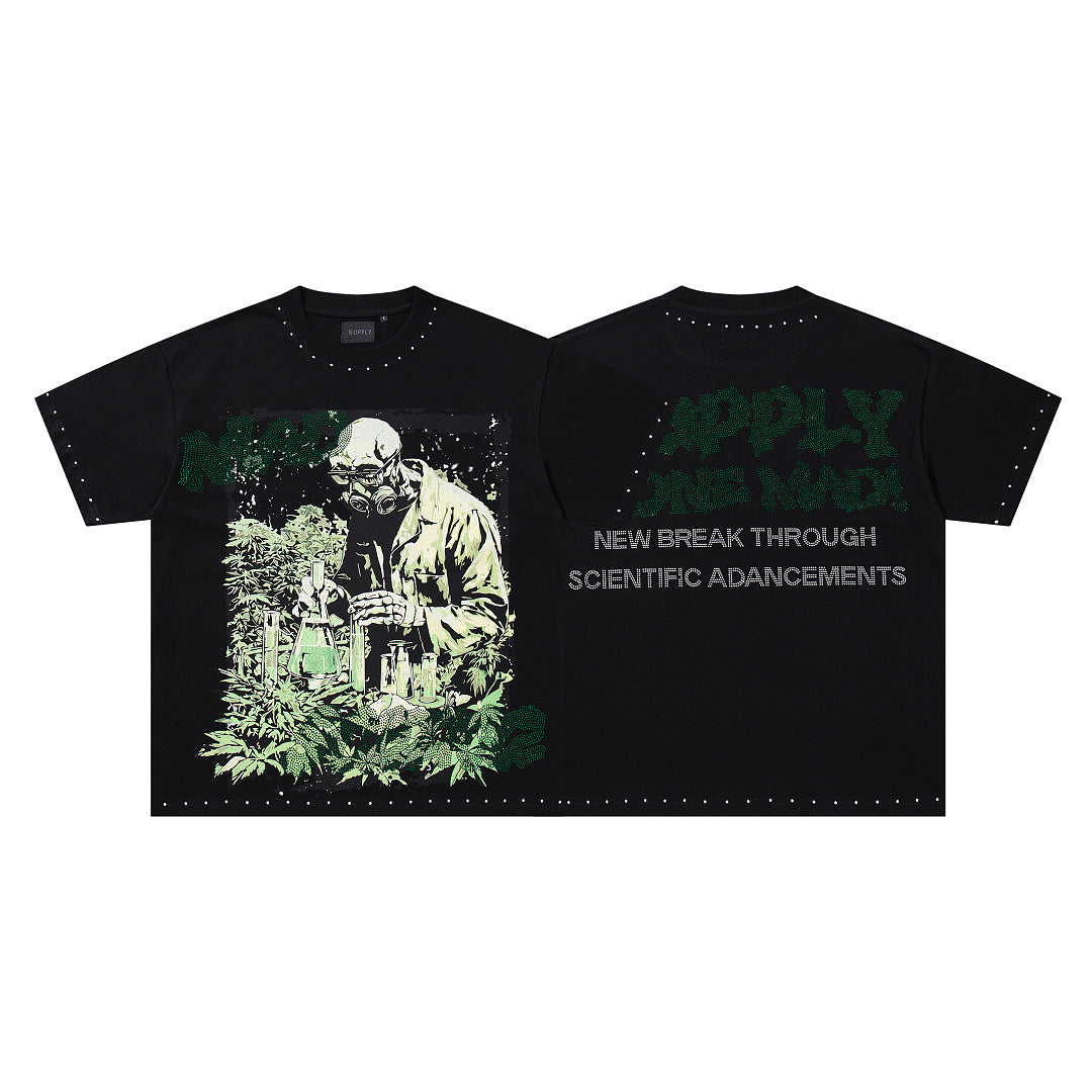 Supply Street Signal Rhinestone Graphic Oversized Tee
