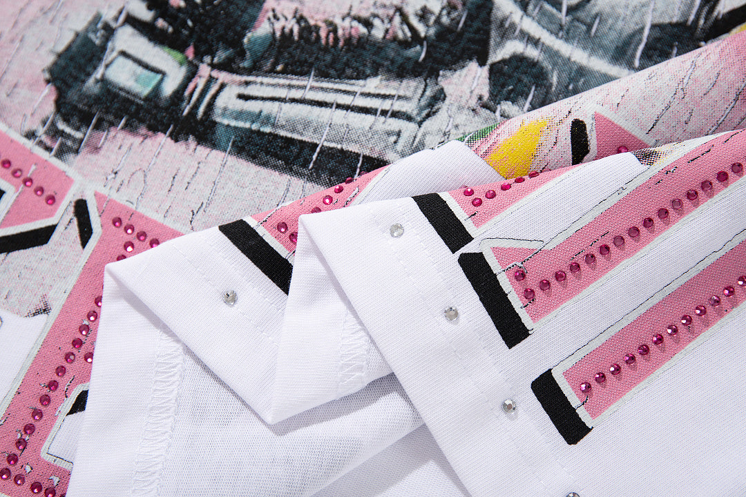 Supply Street Authority Rhinestone Graphic Oversized Tee