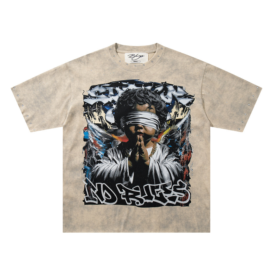 BKYS Faded Street Portrait Diamond Graphic Relaxed Tee