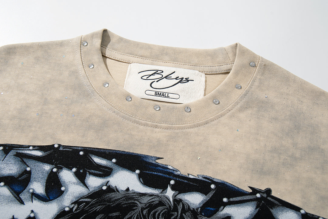BKYS Faded Street Portrait Diamond Graphic Relaxed Tee