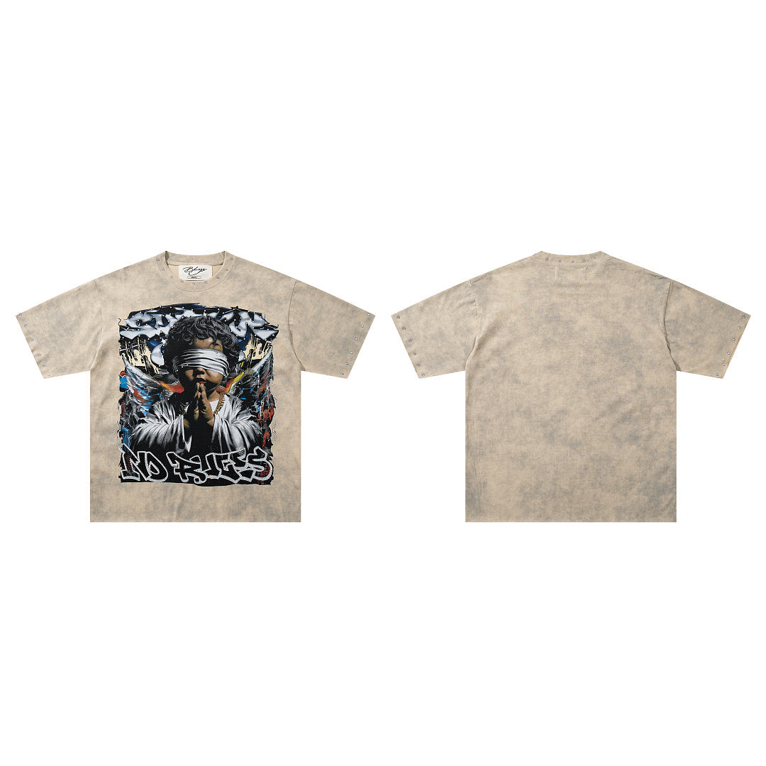 BKYS Faded Street Portrait Diamond Graphic Relaxed Tee