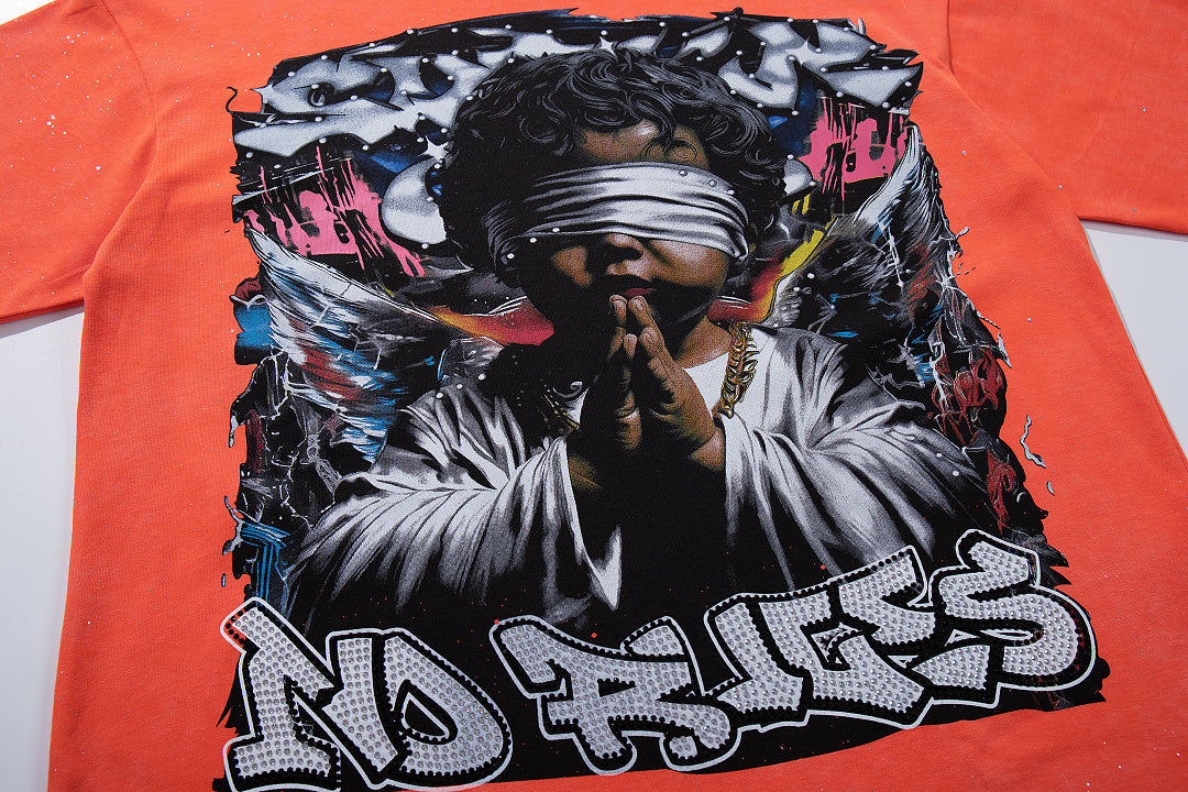 BKYS Midnight Portrait Rhinestone Vintage Street Graphic T-Shirt