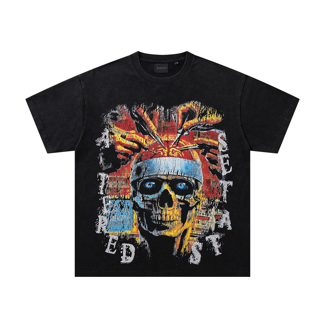 Supply Avenue Luxe Rhinestone Oversized Graphic Tee