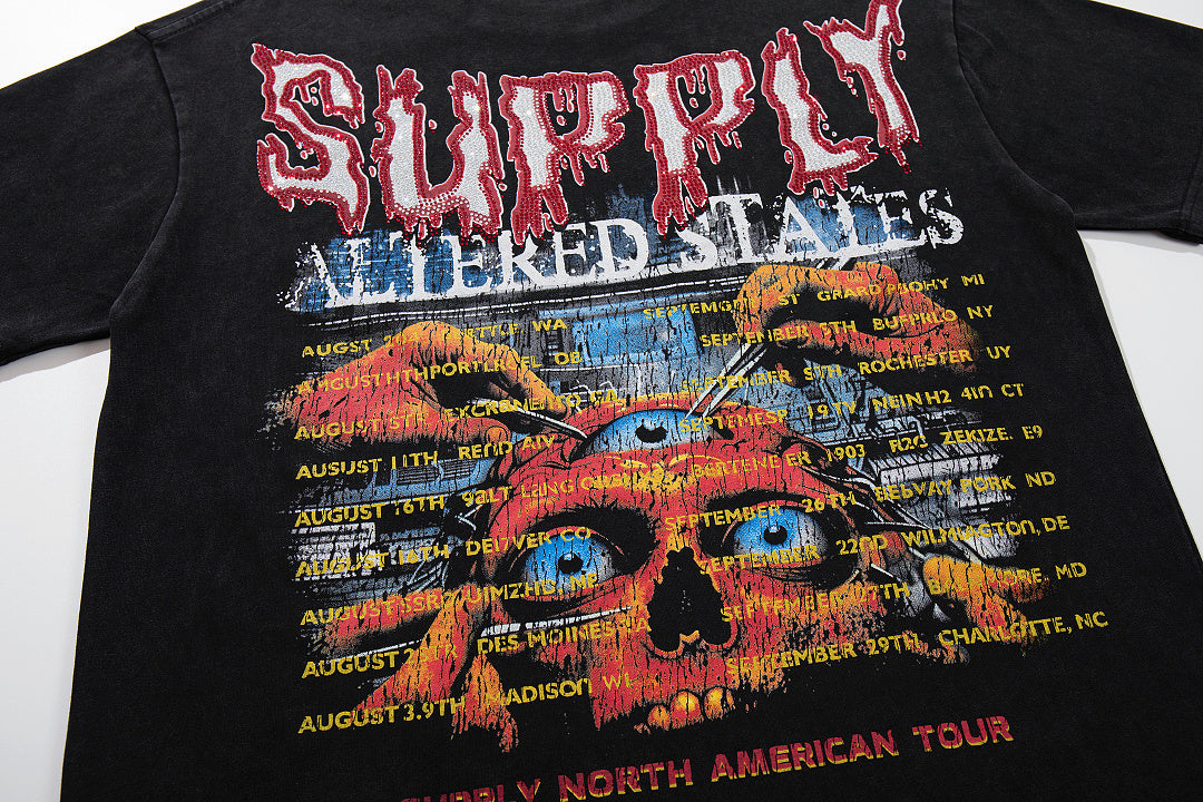 Supply Avenue Luxe Rhinestone Oversized Graphic Tee