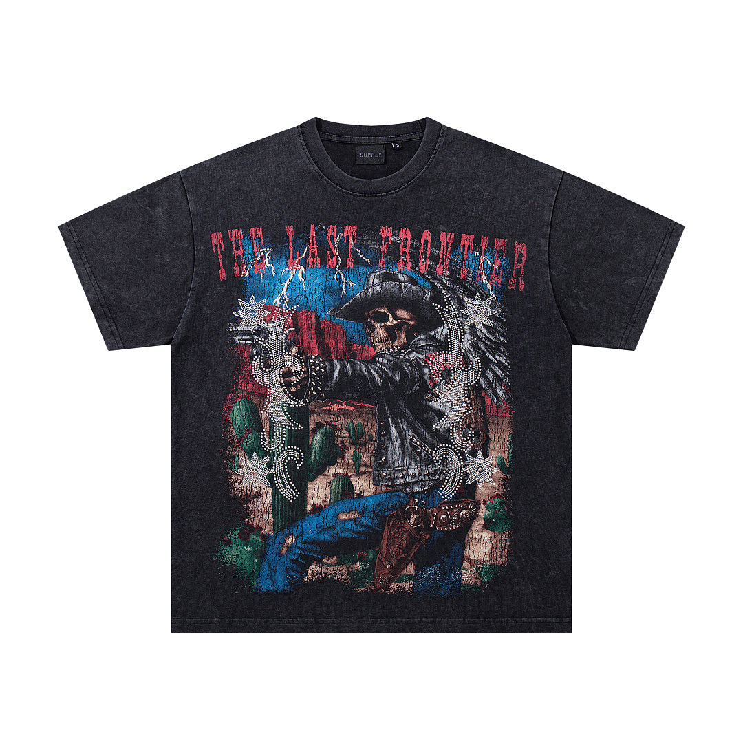 Supply Rebel Rhinestone Graphic Oversized Street Tee