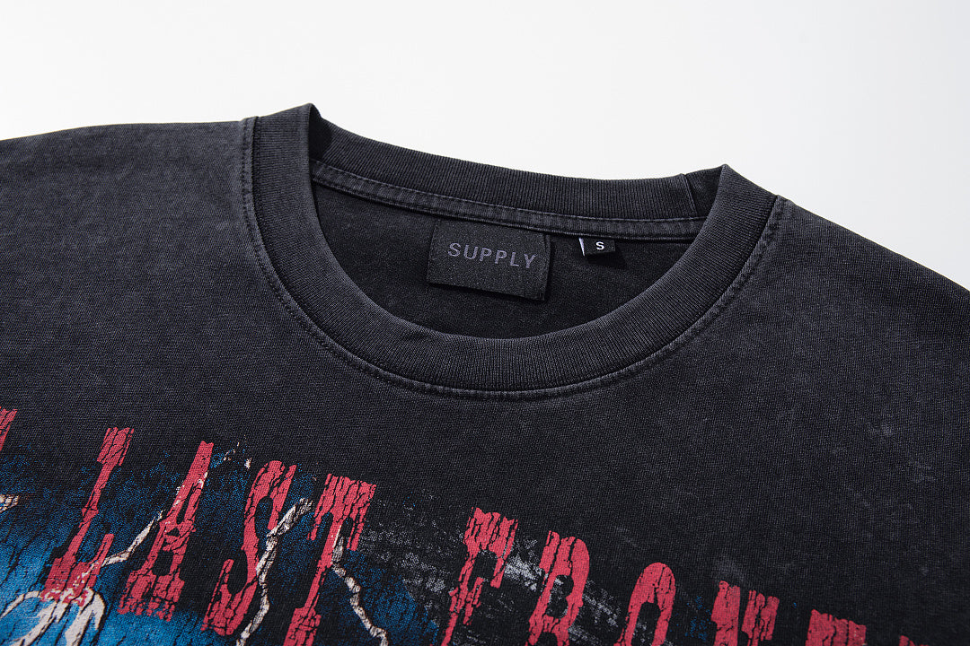 Supply Rebel Rhinestone Graphic Oversized Street Tee