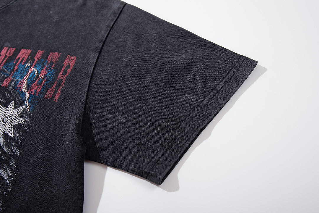 Supply Rebel Rhinestone Graphic Oversized Street Tee