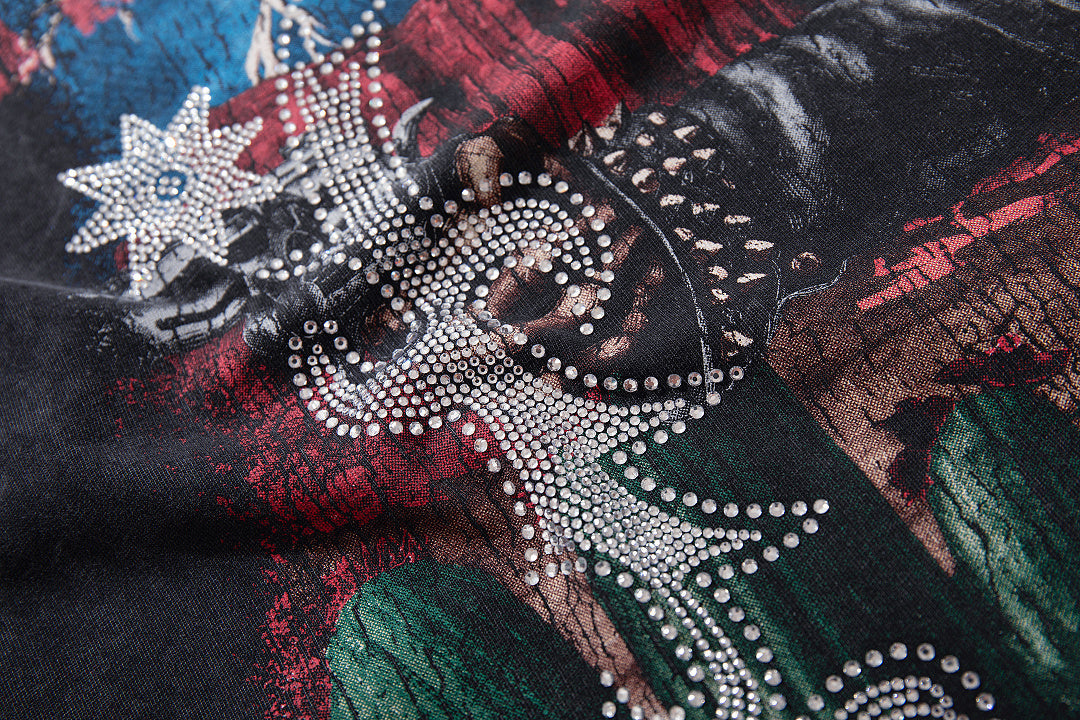 Supply Rebel Rhinestone Graphic Oversized Street Tee