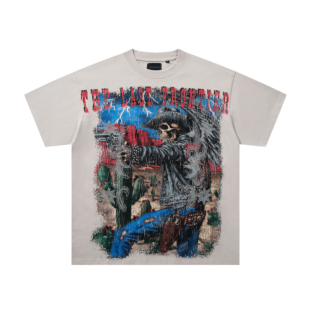Supply Motion Rhinestone Graphic Oversized Street Tee