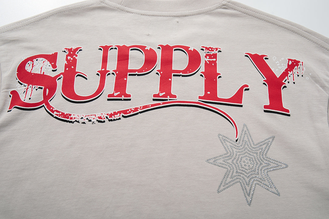 Supply Motion Rhinestone Graphic Oversized Street Tee