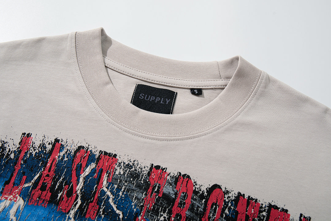 Supply Motion Rhinestone Graphic Oversized Street Tee