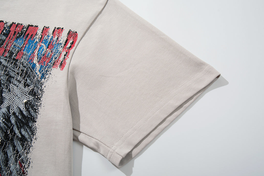 Supply Motion Rhinestone Graphic Oversized Street Tee