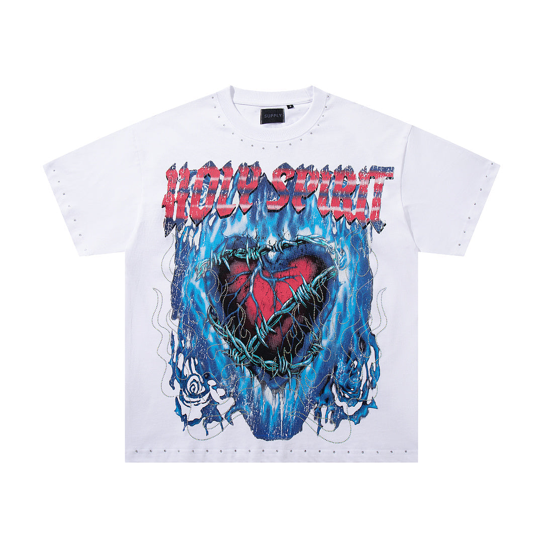 Supply Afterdark Rhinestone Graphic Oversized Tee