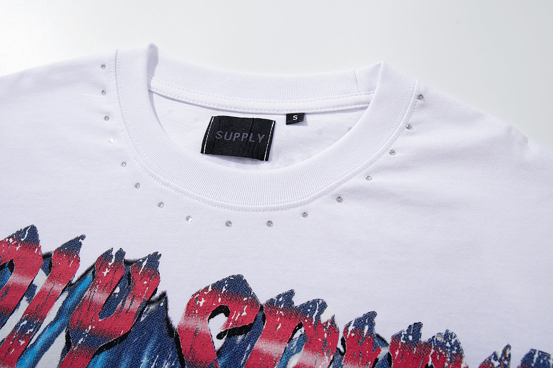 Supply Afterdark Rhinestone Graphic Oversized Tee