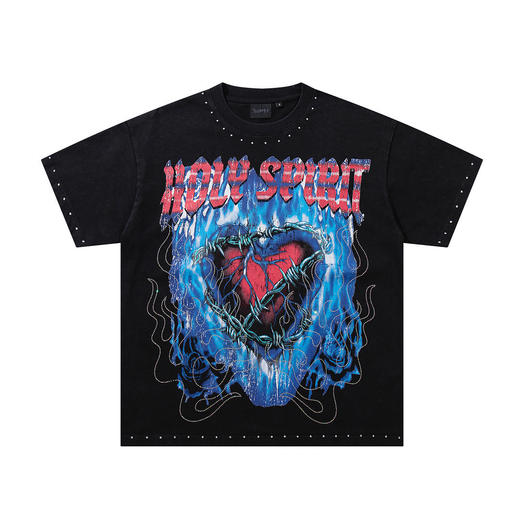 Supply Boulevard Crystal Graphic Oversized Tee