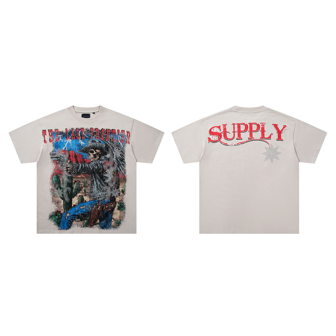 Supply Motion Rhinestone Graphic Oversized Street Tee