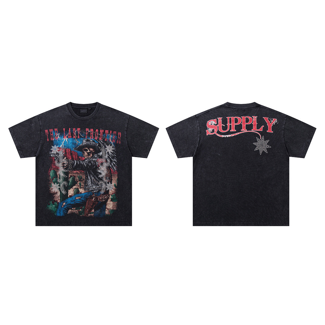 Supply Rebel Rhinestone Graphic Oversized Street Tee