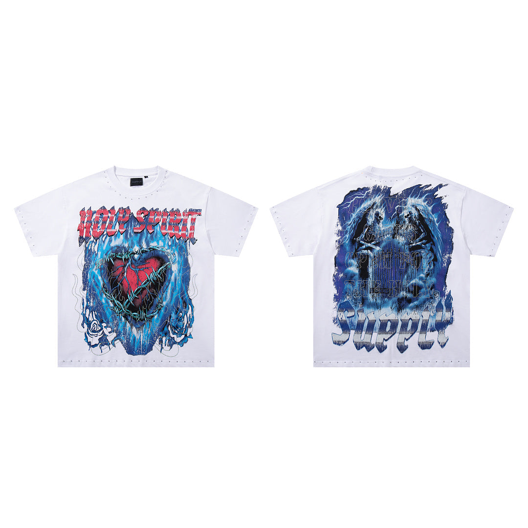 Supply Afterdark Rhinestone Graphic Oversized Tee