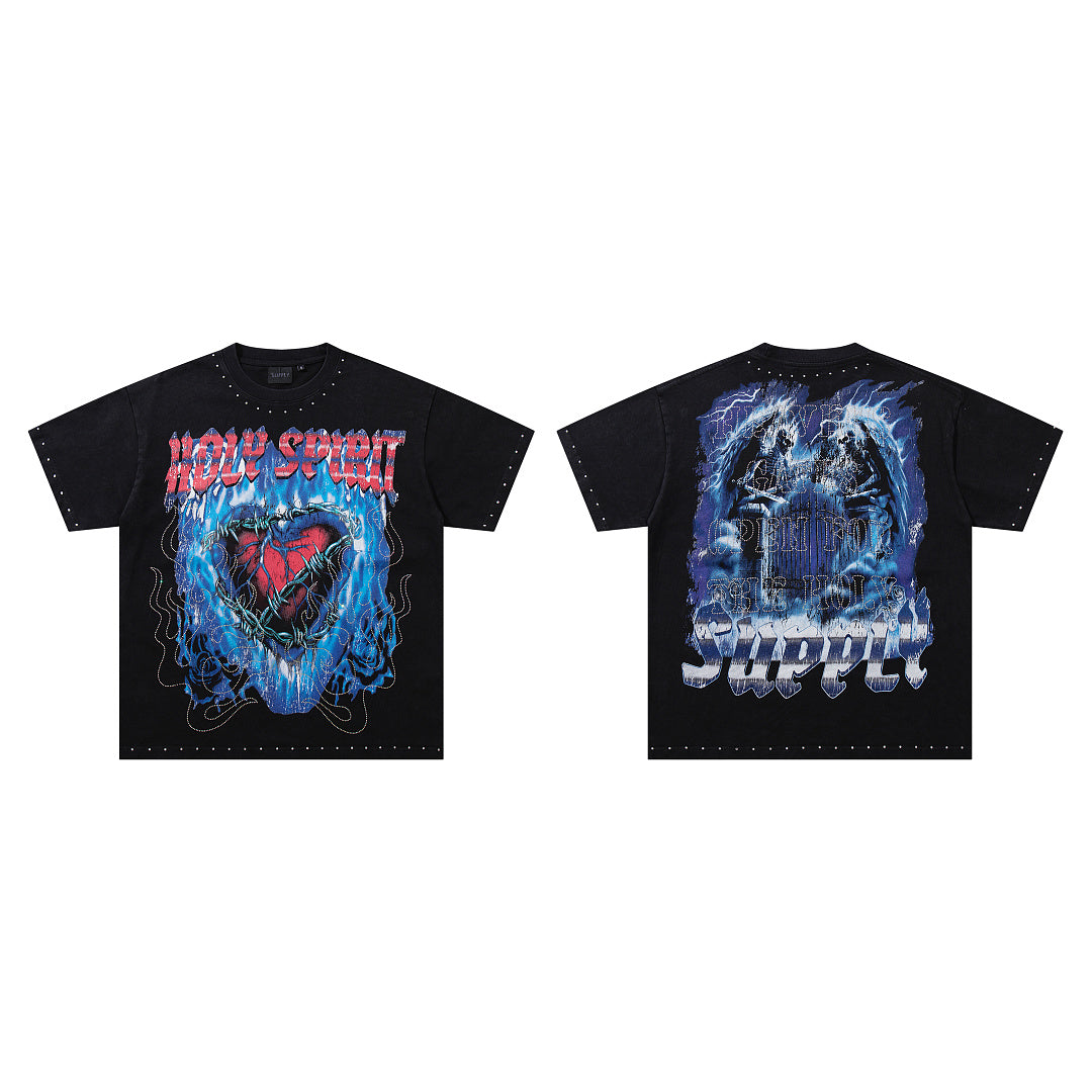 Supply Boulevard Crystal Graphic Oversized Tee