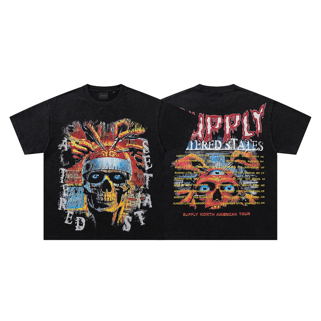 Supply Avenue Luxe Rhinestone Oversized Graphic Tee