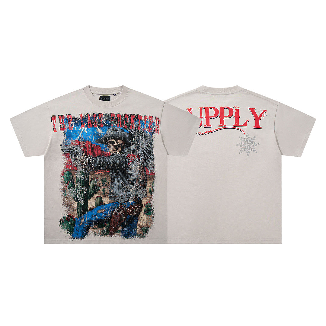 Supply Motion Rhinestone Graphic Oversized Street Tee