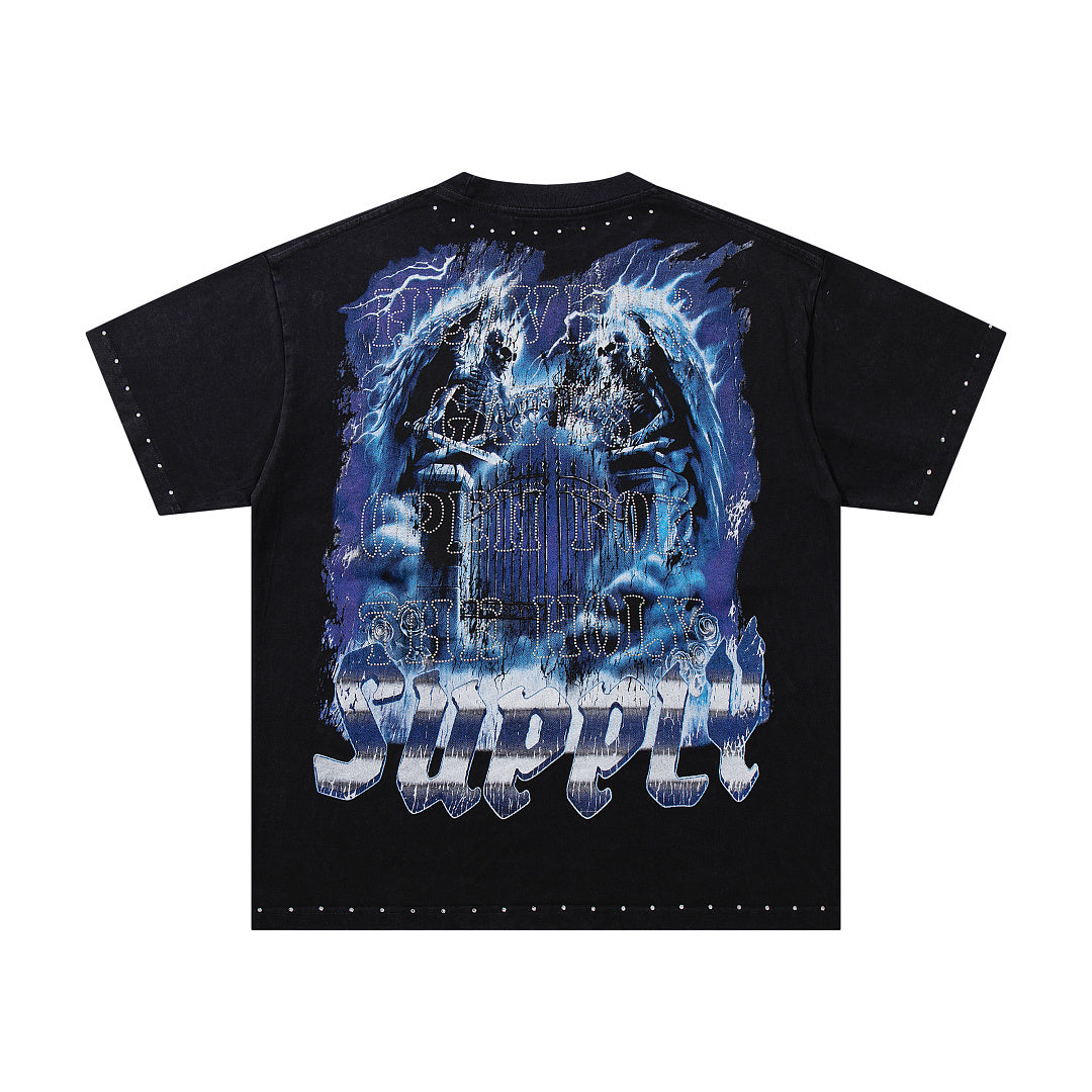 Supply Boulevard Crystal Graphic Oversized Tee