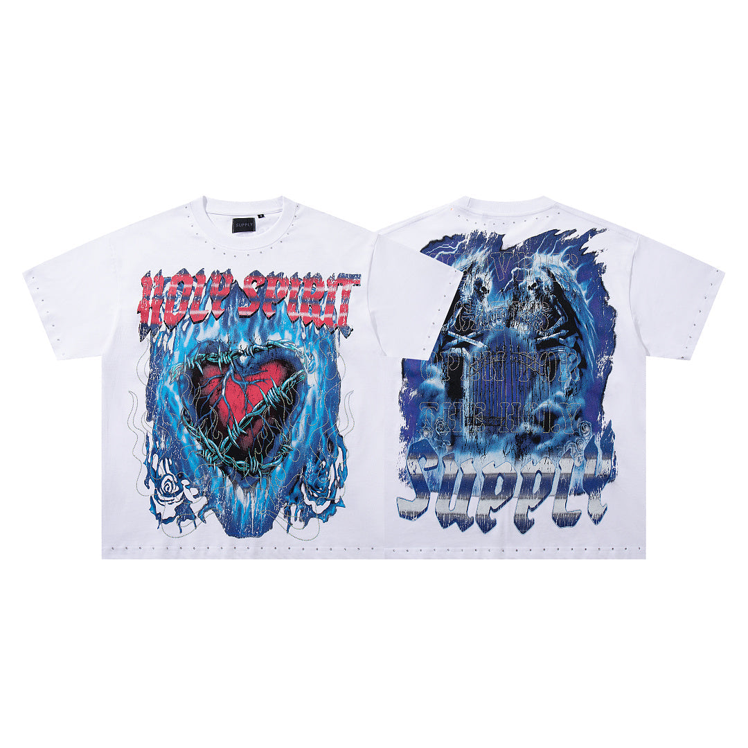 Supply Afterdark Rhinestone Graphic Oversized Tee