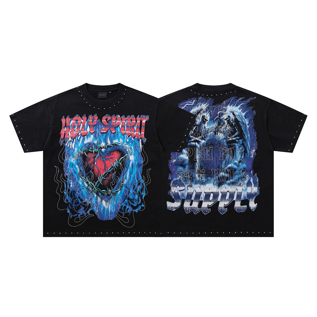 Supply Boulevard Crystal Graphic Oversized Tee