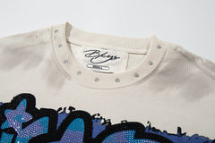 BKYS Crystal Portrait Vintage Fade Street Style Graphic T-Shirt