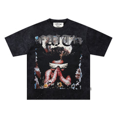 BKYS Faded City Portrait Crystal Graphic Relaxed Fit Tee