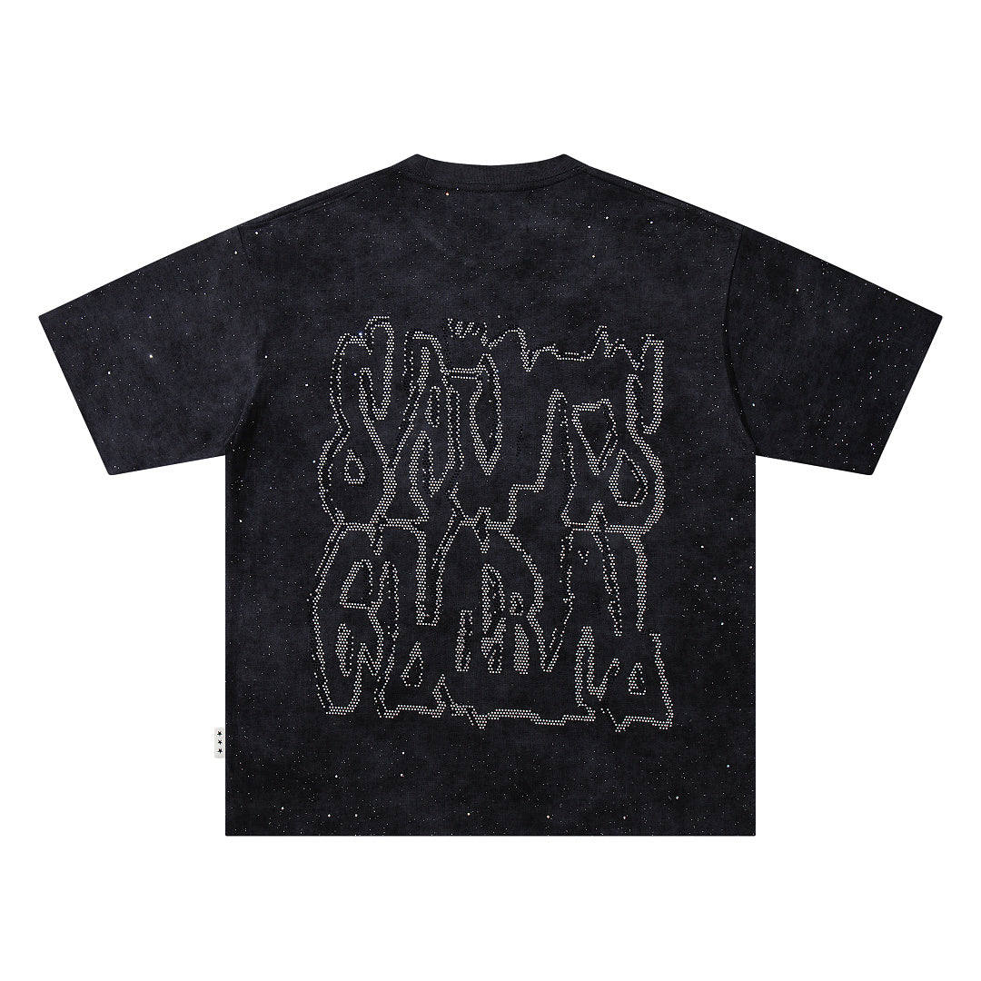 BKYS Faded City Portrait Crystal Graphic Relaxed Fit Tee