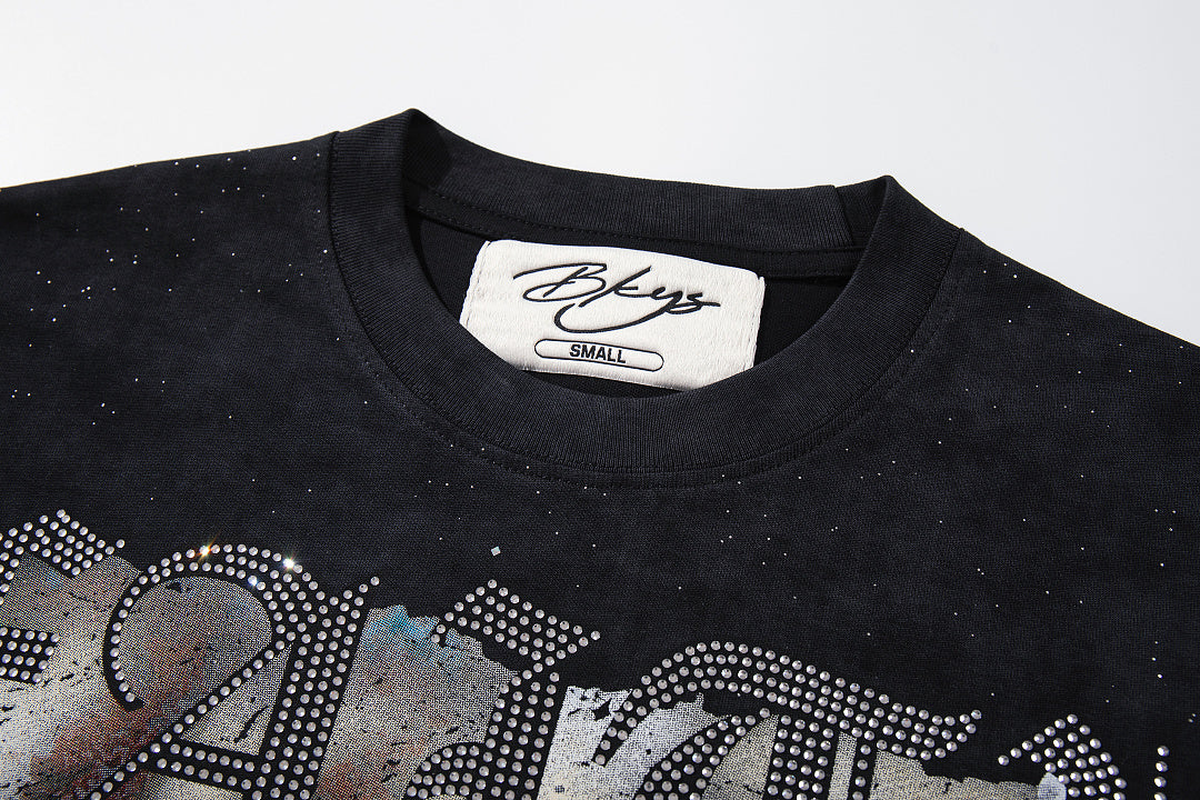 BKYS Faded City Portrait Crystal Graphic Relaxed Fit Tee