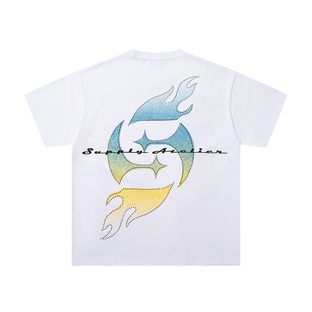 Supply Street Ritual Rhinestone Graphic Oversized Tee