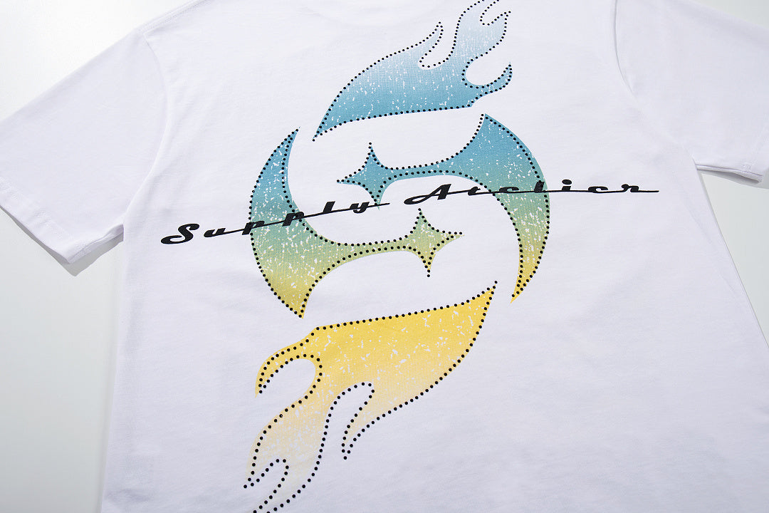 Supply Street Ritual Rhinestone Graphic Oversized Tee