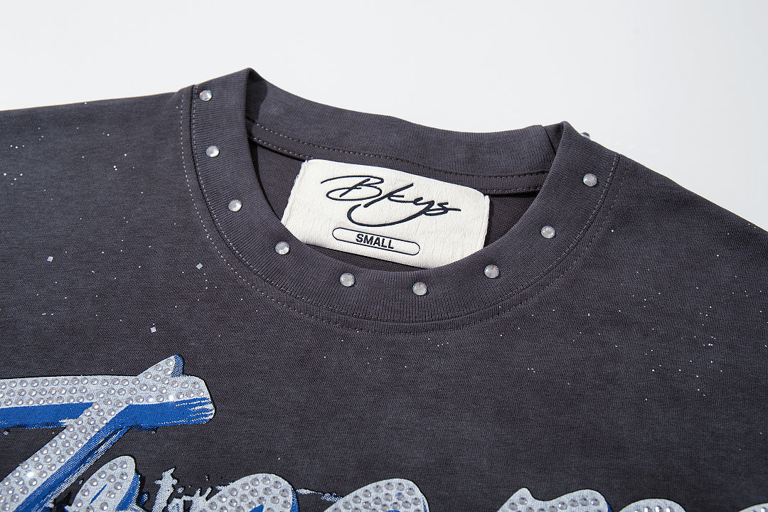 BKYS Urban Legend Portrait Rhinestone Washed Graphic Tee