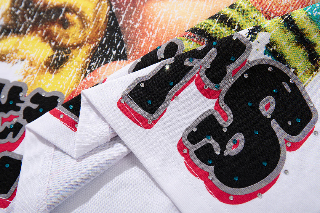 Supply Street Ritual Rhinestone Graphic Oversized Tee